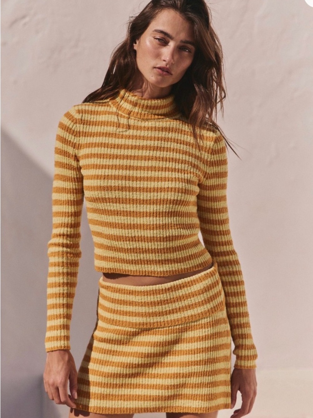 Free People NWT Super Striped Sweater Sunflower Combo XS